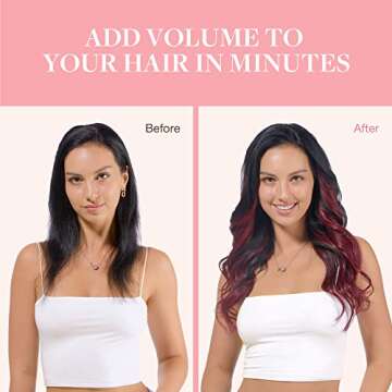 GOO GOO Clip in Hair Extensions Real Human Hair, Remy Human Hair Extensions Clip ins for Women, Natural Human Hair, 18inch 120g 7Pcs, 530 Burgundy