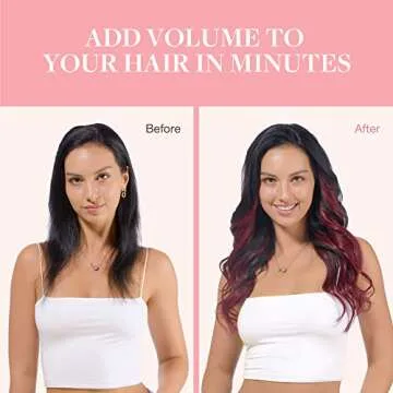 GOO GOO Clip in Hair Extensions Real Human Hair, Remy Human Hair Extensions Clip ins for Women, Natural Human Hair, 18inch 120g 7Pcs, 530 Burgundy