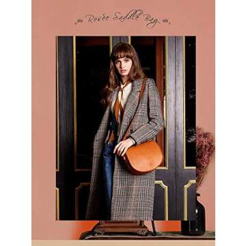 ELLE Rosée Saddle Bag - Casual Retro Vegan Leather Tote