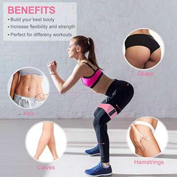 DISUPPO Resistance Bands for Legs and Butt, Workout Hip Bands High Exercise Bands Wide Booty Bands, ...