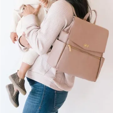 Freshly Picked Mini Classic Diaper Bag Backpack, Vegan Leather Baby Diaper Bag, Backpack Diaper Bag for Women (Fig)