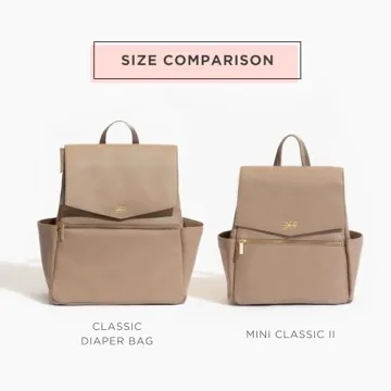 Freshly Picked Mini Classic Diaper Bag Backpack, Vegan Leather Baby Diaper Bag, Backpack Diaper Bag for Women (Fig)