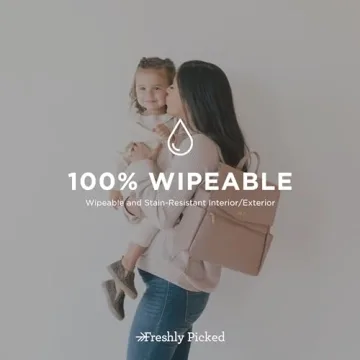 Freshly Picked Mini Classic Diaper Bag Backpack, Vegan Leather Baby Diaper Bag, Backpack Diaper Bag for Women (Fig)