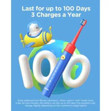 Bitvae K7S Kids Electric Toothbrush for Age 4+, Rechargeable Power Toothbrush with Pressure Sensor, Bluetooth Kids Toothbrush Boys and Girls, 3 Modes, 2Mins Smartimer, Soft (Blue)