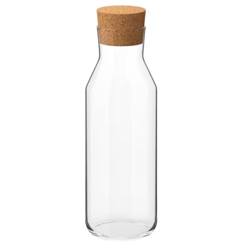 Ikea 365 (34 Oz) Clear Glass Carafe With Cork Stopper for Hot and Cold Drinks