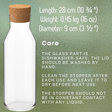 Ikea 365 Glass Carafe with Cork Stopper for All Beverages