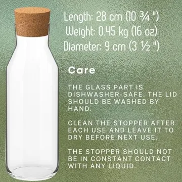 Ikea 365 Glass Carafe with Cork Stopper for All Beverages