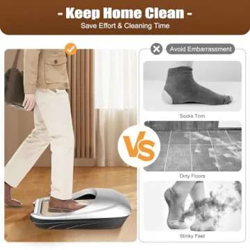 Automatic Shoe Film Machine Portable Shoe Covers Dispenser with Shoe Membrane, Shoe Wrapping Machine Protect Floor Shoe Cover Machine for House Office Hospital Factory