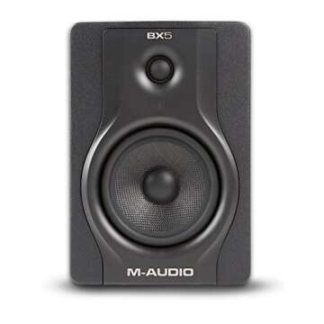 M-Audio BX5 Carbon Black | 5" Single Speaker Studio Monitor with Magnetic Shielding (70-watt Class A/B Power)