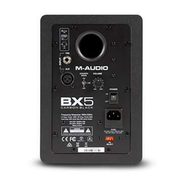 M-Audio BX5 Carbon Black | 5" Single Speaker Studio Monitor with Magnetic Shielding (70-watt Class A/B Power)