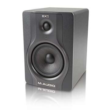 M-Audio BX5 Carbon Black | 5" Single Speaker Studio Monitor with Magnetic Shielding (70-watt Class A/B Power)