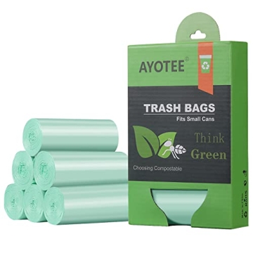 1.2 Gallon Small Trash Bags Garbage Bags, AYOTEE Mini Compostable Strong Bathroom Wastebasket Can Li...