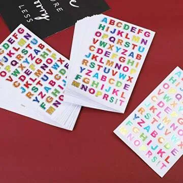 Ruisita 60 Sheets Glitter Letter Stickers Self-Adhesive Alphabet Stickers for Scrapbooking or Embellishment (Color 1)
