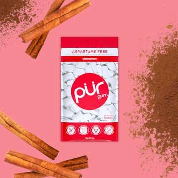 PUR Gum Cinnamon | Sugar Free & Aspartame Free Chewing Gum