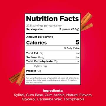 PUR Gum Cinnamon | Sugar Free & Aspartame Free Chewing Gum