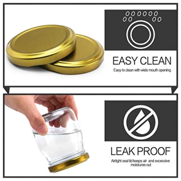 KAMOTA Glass Jars 4 oz Gold Lids for Spices and Favors