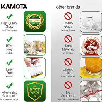 KAMOTA Glass Jars 4 oz Gold Lids for Spices and Favors
