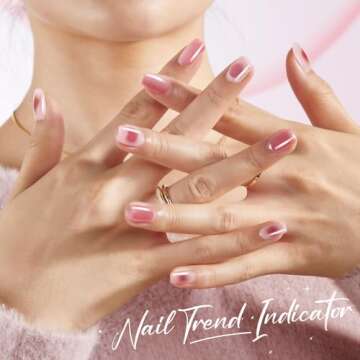 modelones Gel Nail Polish Kit with U V Light, 4 Colors Gel Mini Salon, Brown Nude Pink Red Clear Jelly Manicure Set with Pearl White Chrome Powder, Fall Home DIY Nail Art Gift for Women Girls Starter