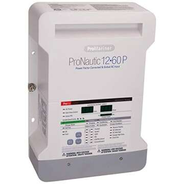 ProMariner 63160 ProNauticP Series 1260P - 12 Volt, 60 Amp Battery Charger & 63100 ProNautic P Helm Remote with LCD Display for ProNautic P Battery Charger
