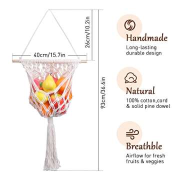 Faittd Sports Treadmill-Wall Fruit Storage Basket with Hooks for Saves Counter Space（3PCS） L8