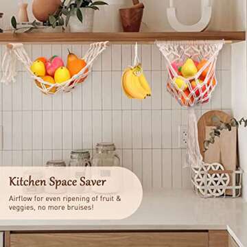 Faittd Sports Treadmill-Wall Fruit Storage Basket with Hooks for Saves Counter Space（3PCS） L8