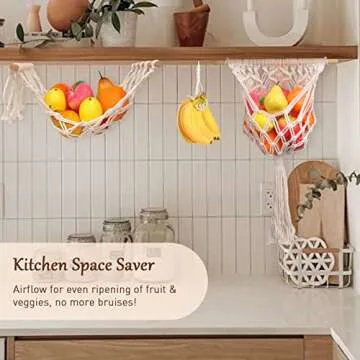 Faittd Sports Treadmill-Wall Fruit Storage Basket with Hooks for Saves Counter Space（3PCS） L8