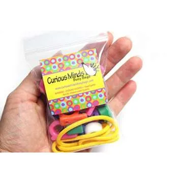 Uppercase Alphabet Lacing Beads Busy Bag - Perfect Fine Motor Learning Activity for Toddlers and Preschoolers. Sort by Shape and Color, Large Beads