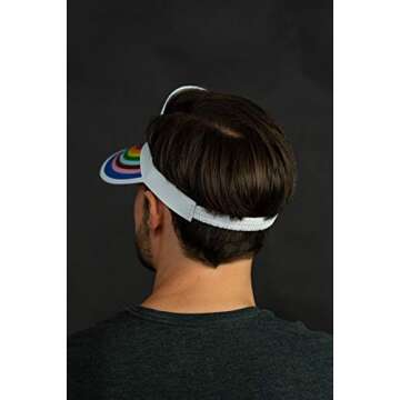 Nicky Bigs Novelties Clear Colored Plastic Rainbow Sun Visor Tennis Beach Vegas Dealer Golf Pride Music Festival Hats, Blue
