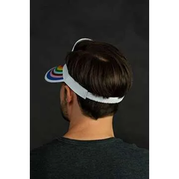 Nicky Bigs Novelties Clear Colored Plastic Rainbow Sun Visor Tennis Beach Vegas Dealer Golf Pride Music Festival Hats, Blue