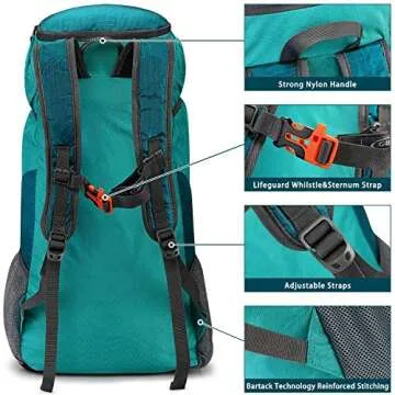 G4Free 40L Lightweight Packable Hiking Backpack