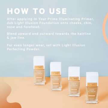Flower Beauty Light Illusion Foundation with SPF 18 - Liquid Foundation Makeup with Buildable Coverage & Breathable/Lightweight Formula - Natural Complexion (Natural Beige)