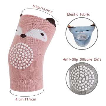VOLSION Baby Knee Pads for Crawling 3-12 Months - 6 Pairs