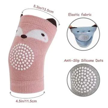VOLSION Baby Knee Pads for Crawling 3-12 Months - 6 Pairs