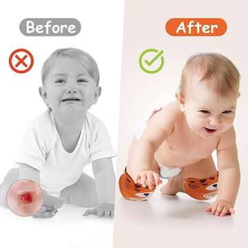 VOLSION Baby Knee Pads for Crawling 3-12 Months - 6 Pairs