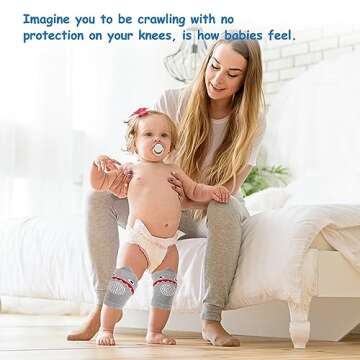 VOLSION Baby Knee Pads for Crawling 3-12 Months - 6 Pairs