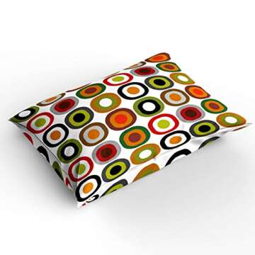 Mid Century Modern Bedding Duvet Covers Set 3 Pieces Queen, Geometric Ultra Soft Breathable Bedding Set with Corner Ties and Zipper Closure(1 Bed Covers + 2 Pillow Shams), Washed Cotton