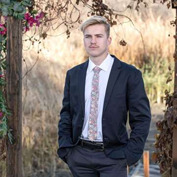 JNJSTELLA Men's Cotton Floral Skinny Necktie for Stylish Events