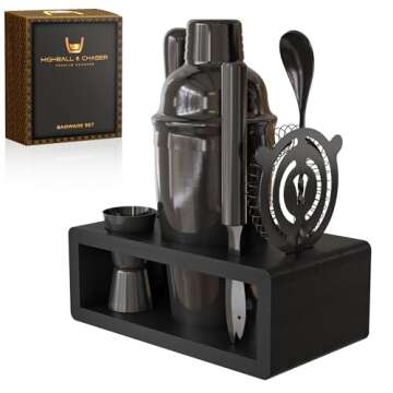 Highball & Chaser Cocktail Shaker Set: Bartender Kit for Home Bar Mixology Cocktail Bar Set Plus E-B...