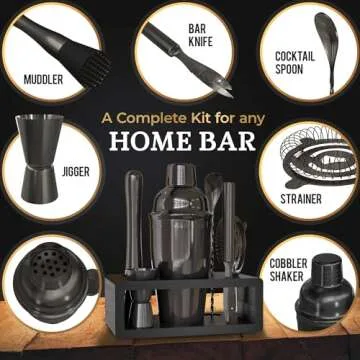 Highball & Chaser Cocktail Shaker Set: Bartender Kit for Home Bar Mixology Cocktail Bar Set Plus E-Book with 30 Recipes
