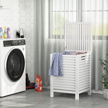 Homykic Bamboo Laundry Hamper 120L with Removable Liner Bag