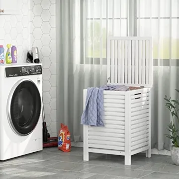 Homykic Bamboo Laundry Hamper 120L with Removable Liner Bag