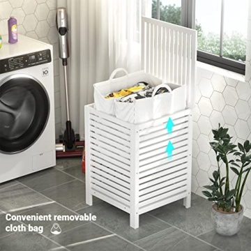 Homykic Bamboo Laundry Hamper 120L with Removable Liner Bag