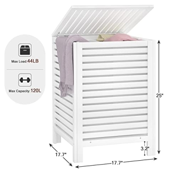 Homykic Bamboo Laundry Hamper 120L with Removable Liner Bag