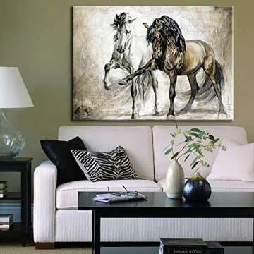 Horse Portrait Painting - Captivating Canvas Art for Your Living Room