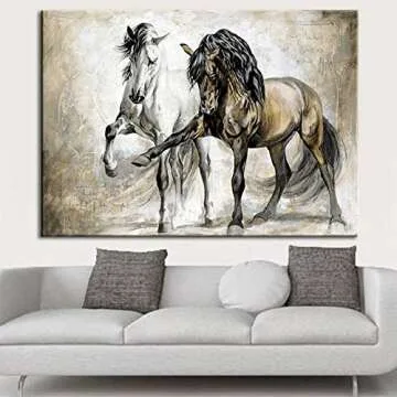 Horse Portrait Painting - Captivating Canvas Art for Your Living Room