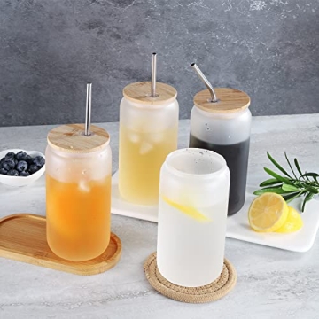 Customizable Sublimation Glass Set with Lids and Straws