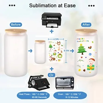 Customizable Sublimation Glass Set with Lids and Straws