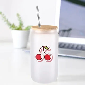 Customizable Sublimation Glass Set with Lids and Straws