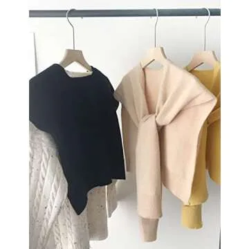 Zontroldy Women's Fashion Sweater Knitted Knotted Shawl Wraps Cape Tops Blouses(0221-Apricot-OneSize)