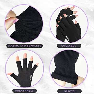 GSAFEME Cotton Gloves Eczema - Fingerless Touchscreen Moisturizing Gloves for Dry Hand Sleeping - Co...